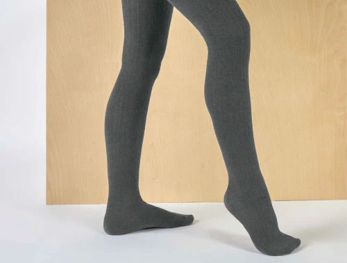 Name It dark grey melange rib strømpebukser bomuld(2-pak)